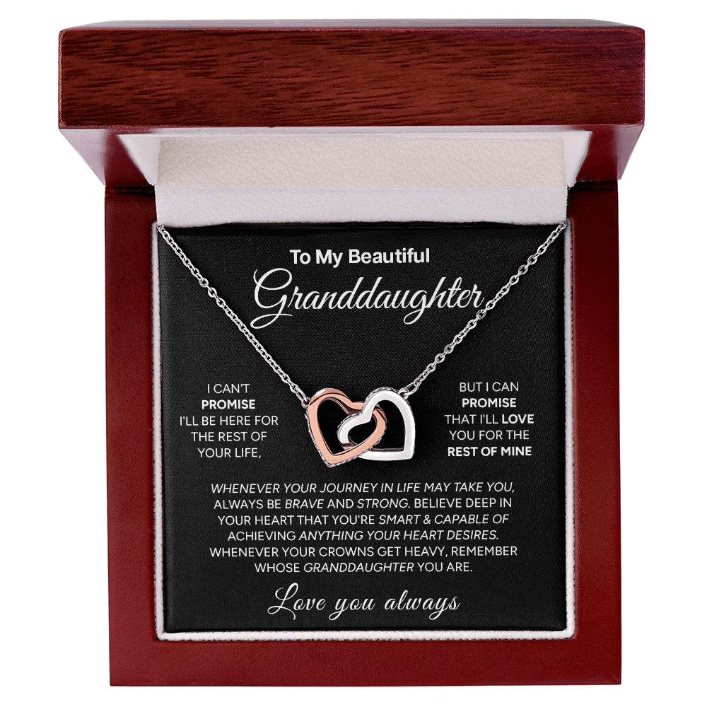 "To My Beautiful Granddaughter" - Interlocking Hearts Necklace | Brave & Strong