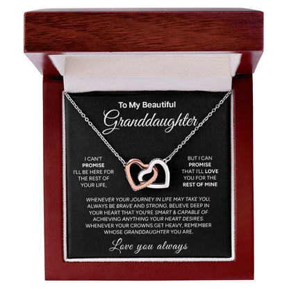 "To My Beautiful Granddaughter" - Interlocking Hearts Necklace | Brave & Strong