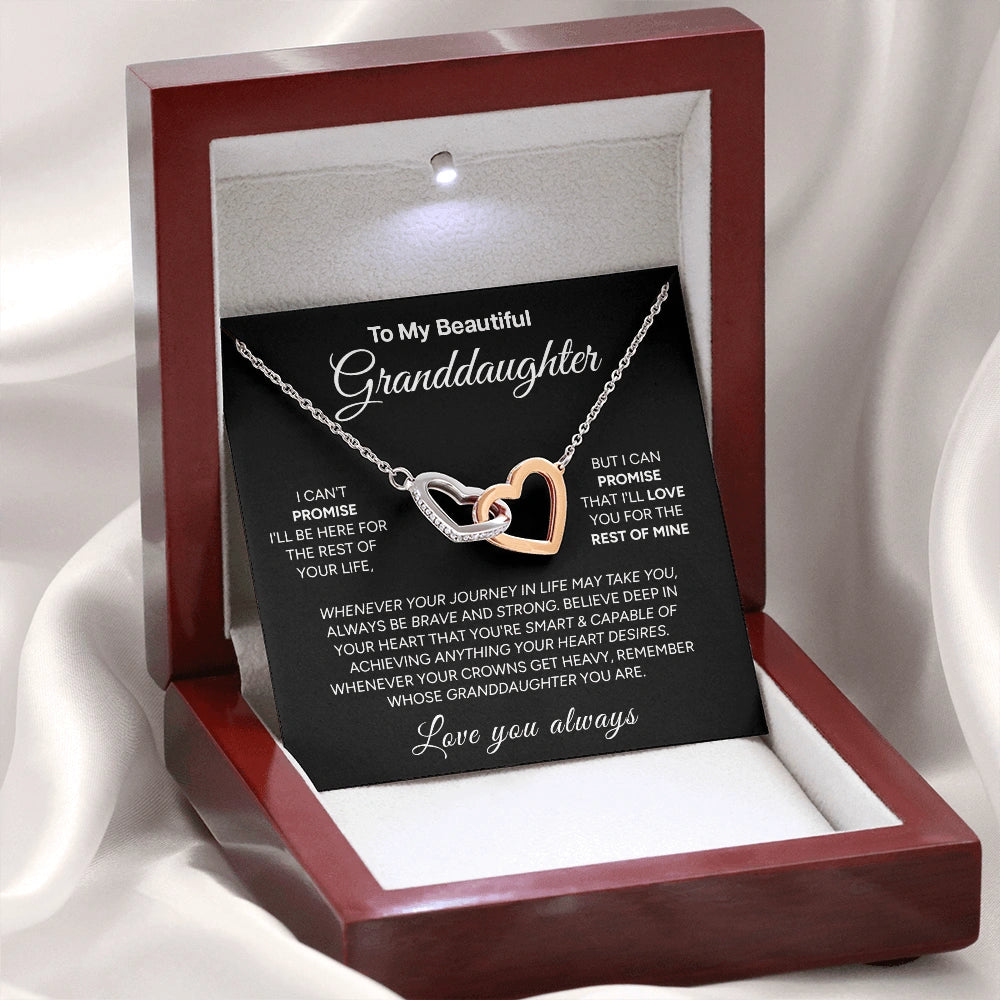 "To My Beautiful Granddaughter" - Interlocking Hearts Necklace | Brave & Strong