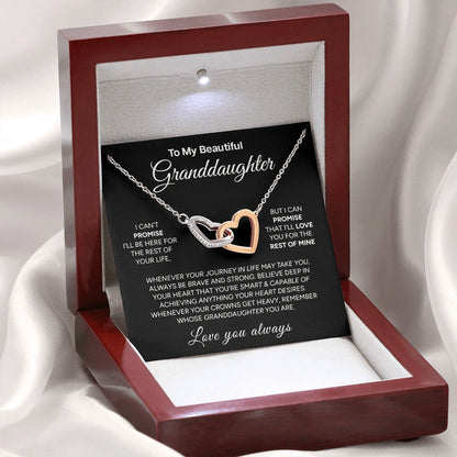 "To My Beautiful Granddaughter" - Interlocking Hearts Necklace | Brave & Strong
