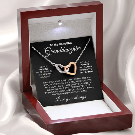 "To My Beautiful Granddaughter" - Interlocking Hearts Necklace | Brave & Strong