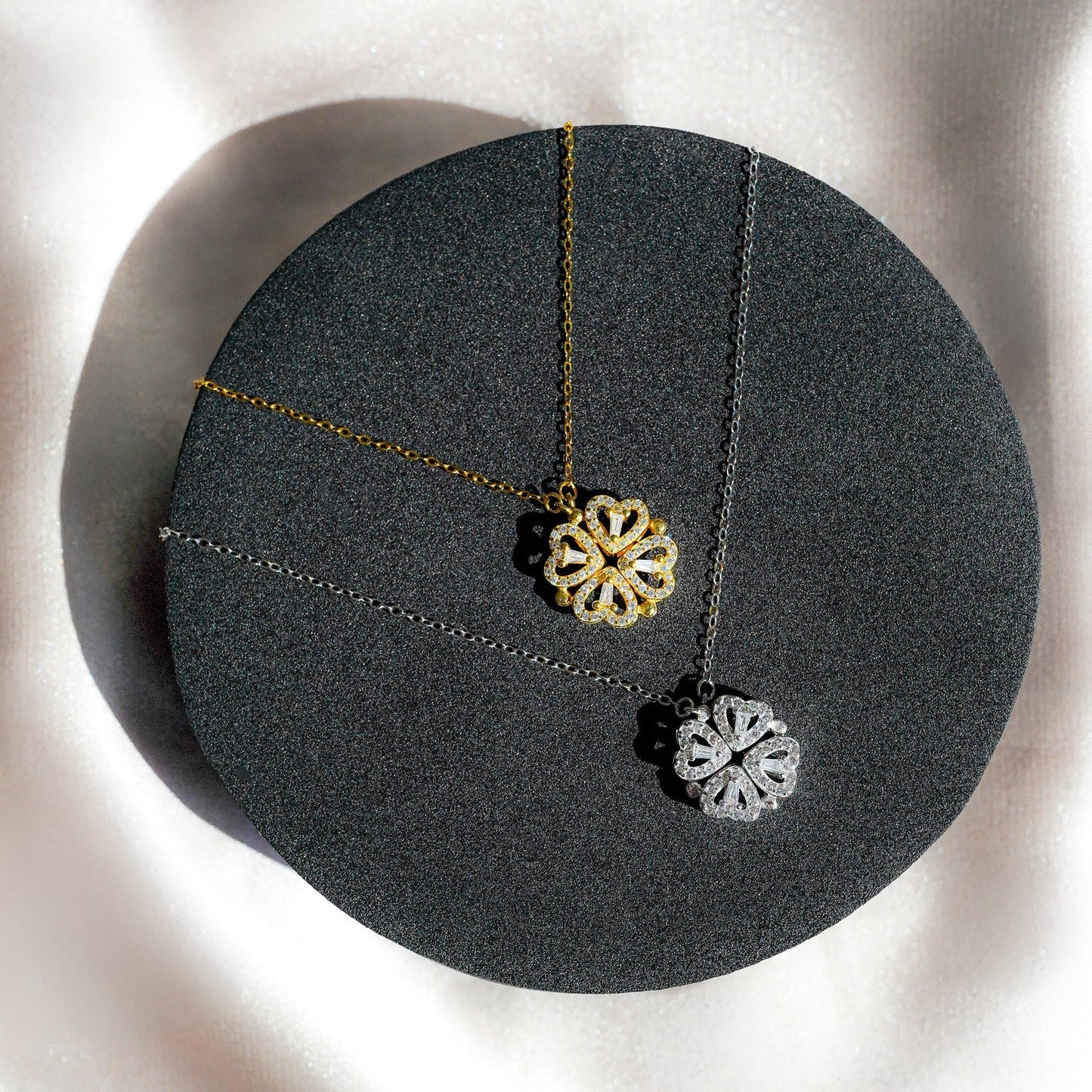 To My Daughter - "Lucky Charm" 4-Leaf Clover Necklace & Forever Rose Eternal Gift Set