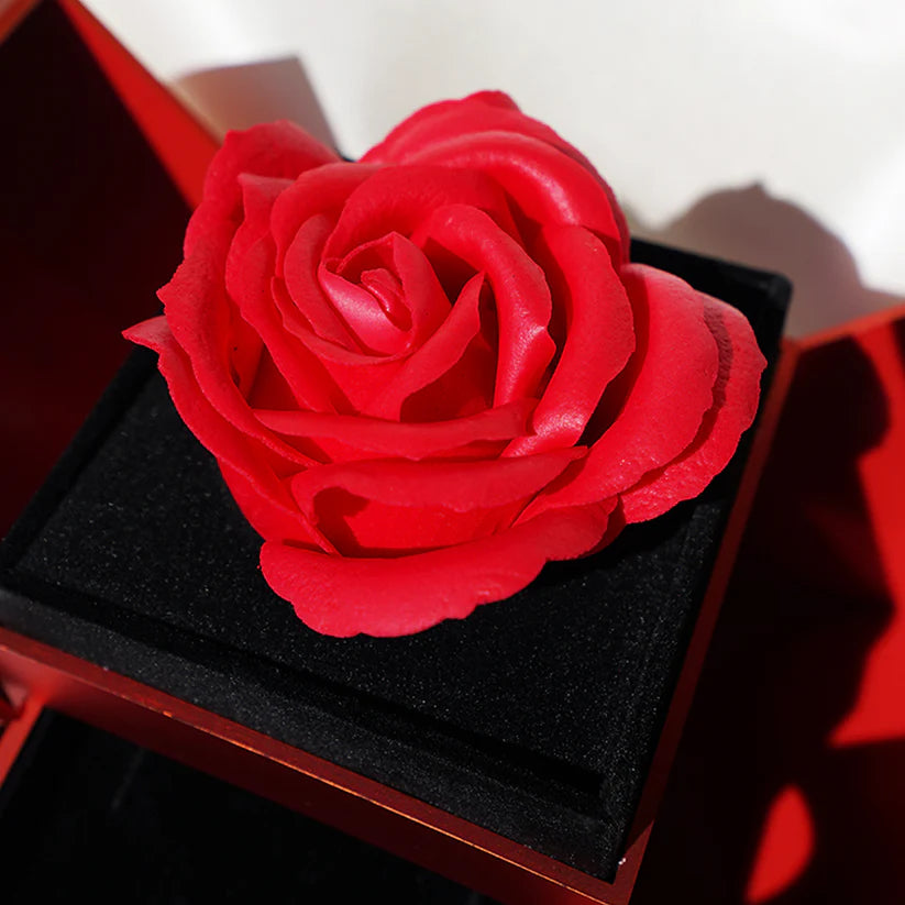To My Daughter - "Lucky Charm" 4-Leaf Clover Necklace & Forever Rose Eternal Gift Set