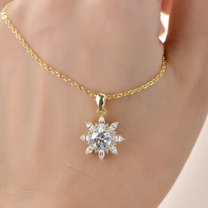 Sunflower Moissanite Necklace