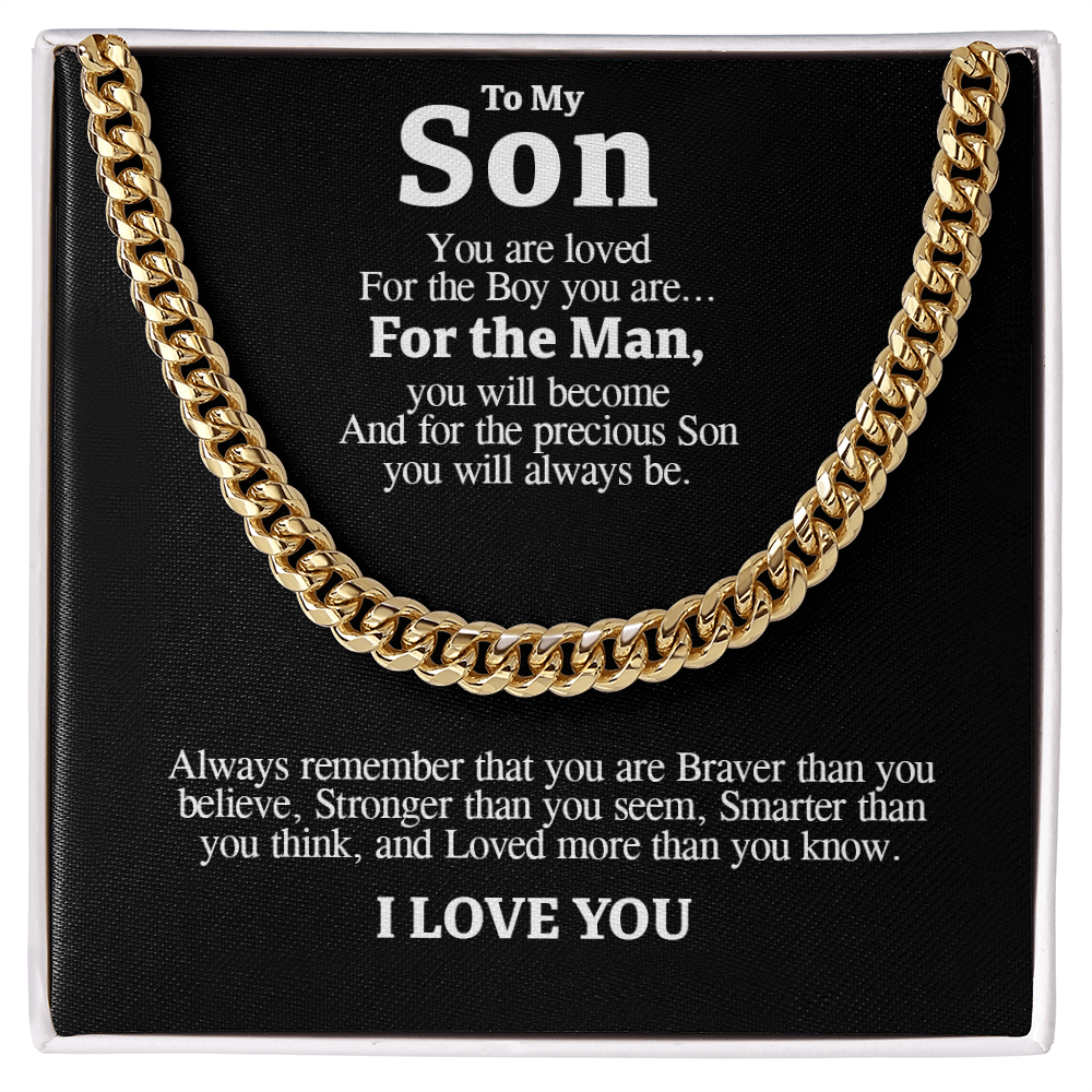 "To My Son" - Cuban Link Chain Necklace | Loved At Every Age