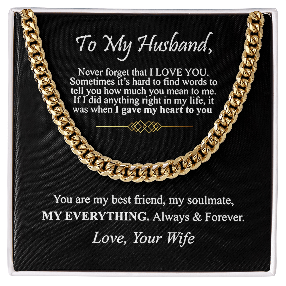"To My Husband" - Cuban Link Chain Necklace | My Everything