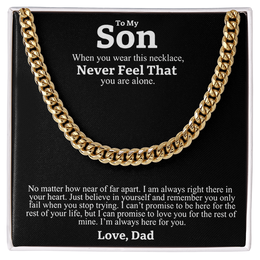 "To My Son" - Cuban Link Chain Necklace | A Father's Promise