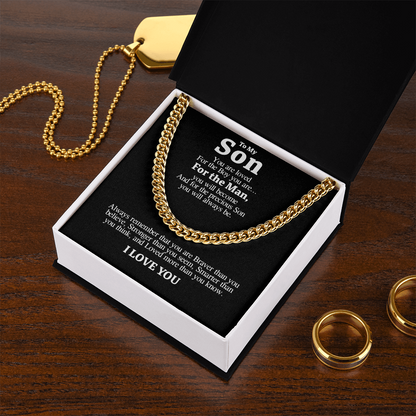 "To My Son" - Cuban Link Chain Necklace | Loved At Every Age