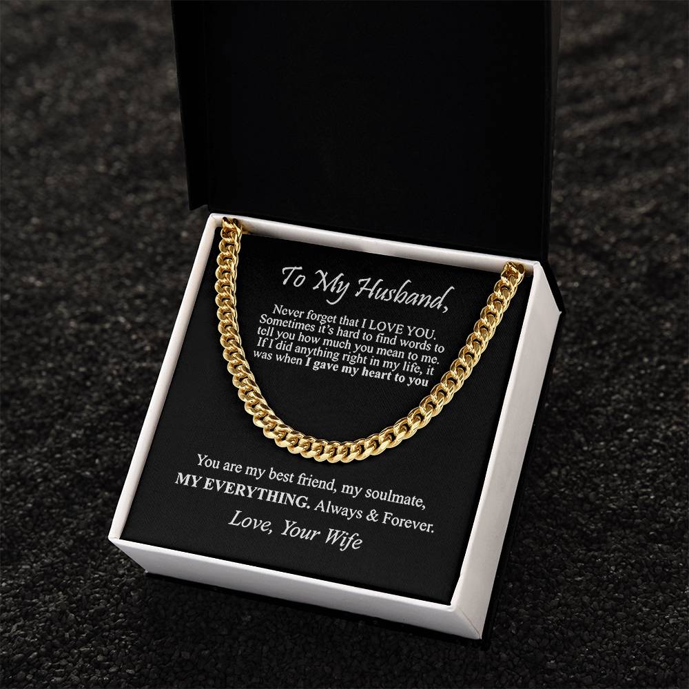 "To My Husband" - Cuban Link Chain Necklace | Best Friend & Soulmate