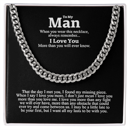 "To My Man" - Cuban Link Chain Necklace | All My Lasts