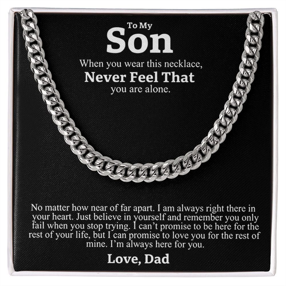 "To My Son" - Cuban Link Chain Necklace | A Father's Promise