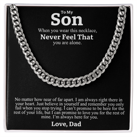 "To My Son" - Cuban Link Chain Necklace | A Father's Promise