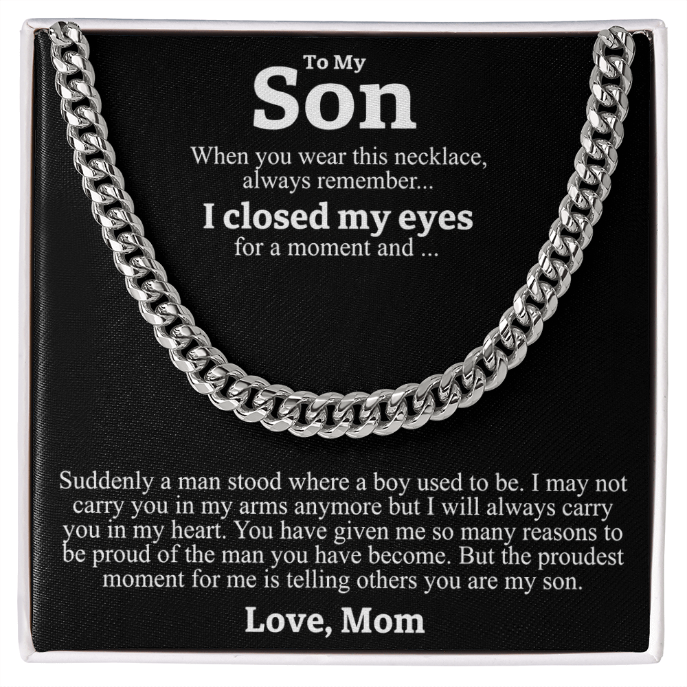 "To My Son" - Cuban Link Chain Necklace | My Proudest Moment