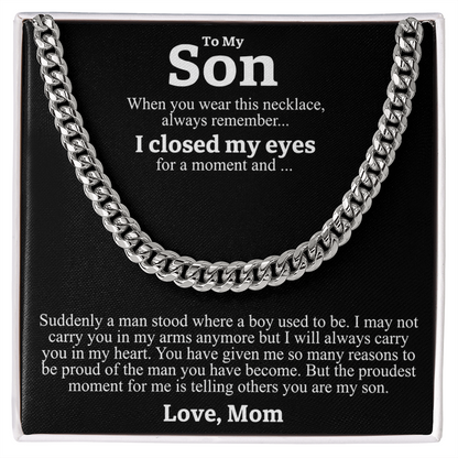 "To My Son" - Cuban Link Chain Necklace | My Proudest Moment