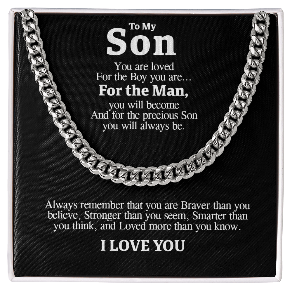 "To My Son" - Cuban Link Chain Necklace | Loved At Every Age