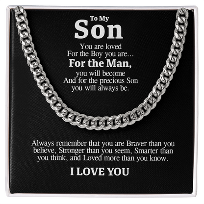 "To My Son" - Cuban Link Chain Necklace | Loved At Every Age