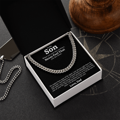 "To My Son" - Cuban Link Chain Necklace | A Father's Promise