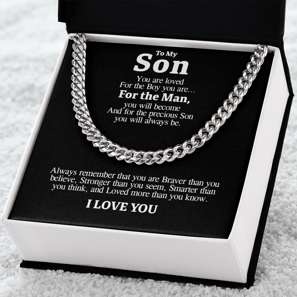 "To My Son" - Cuban Link Chain Necklace | Loved At Every Age