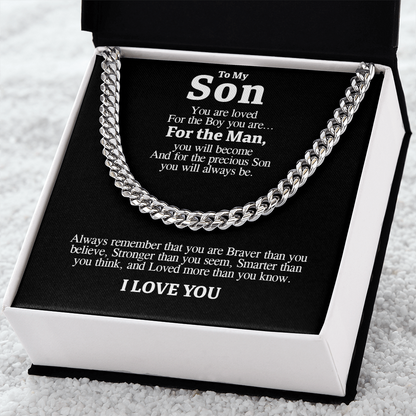 "To My Son" - Cuban Link Chain Necklace | Loved At Every Age