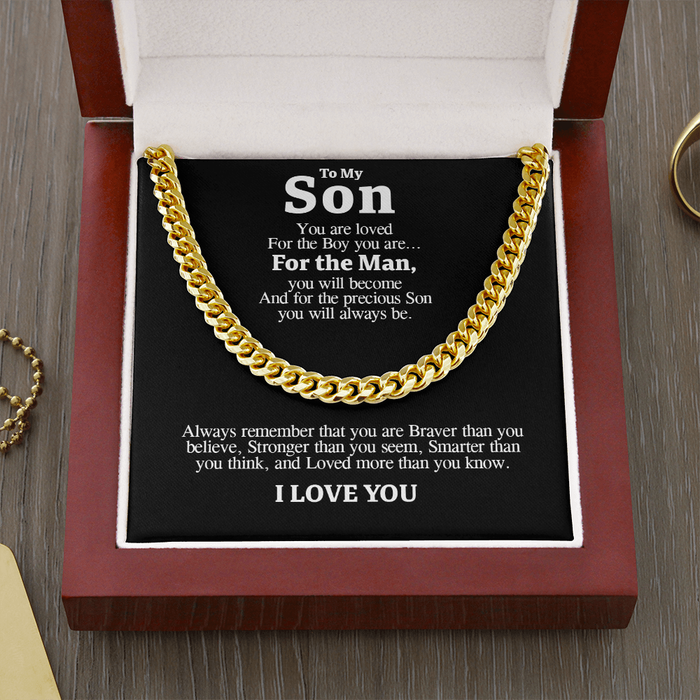 "To My Son" - Cuban Link Chain Necklace | Loved At Every Age