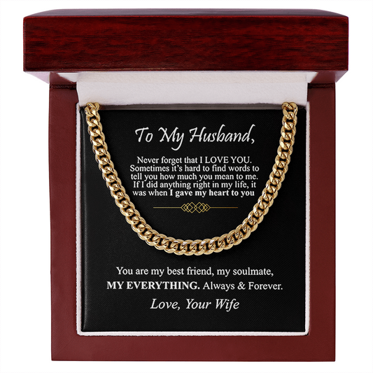"To My Husband" - Cuban Link Chain Necklace | My Everything