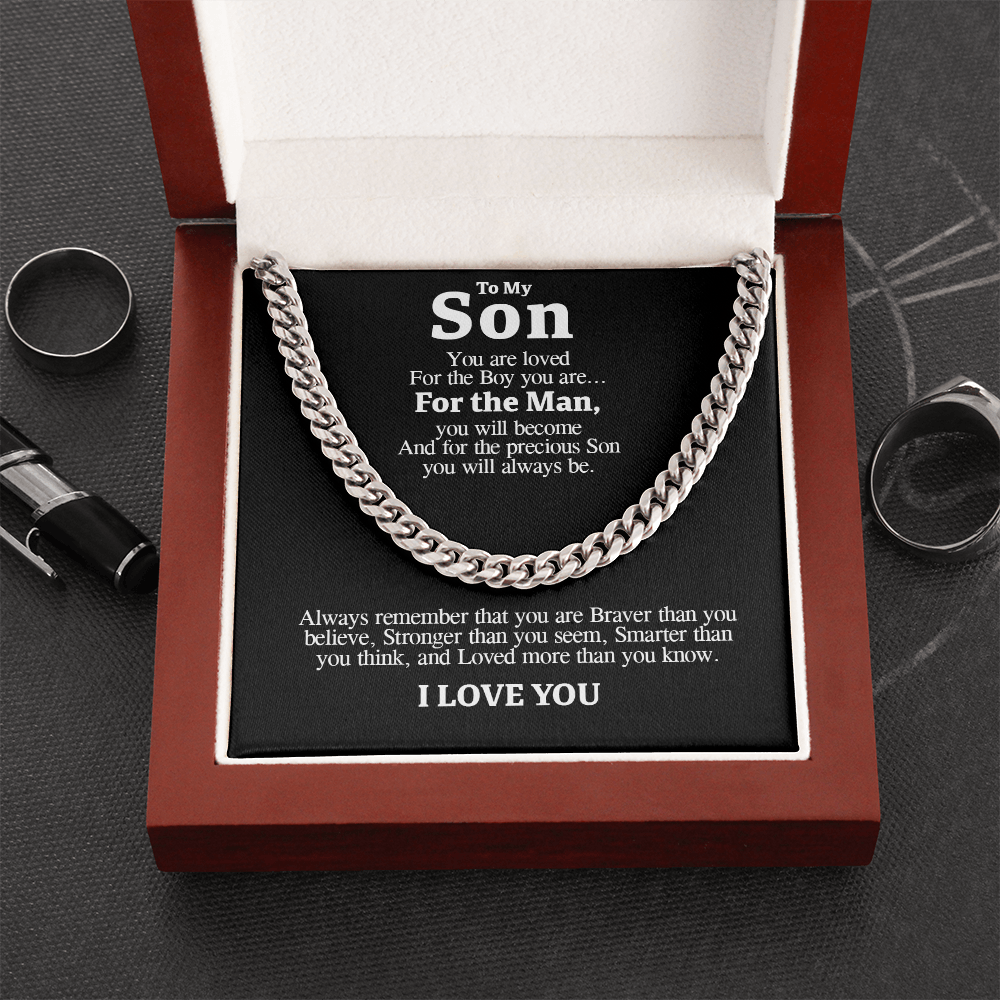 "To My Son" - Cuban Link Chain Necklace | Loved At Every Age