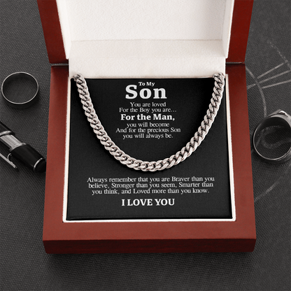 "To My Son" - Cuban Link Chain Necklace | Loved At Every Age