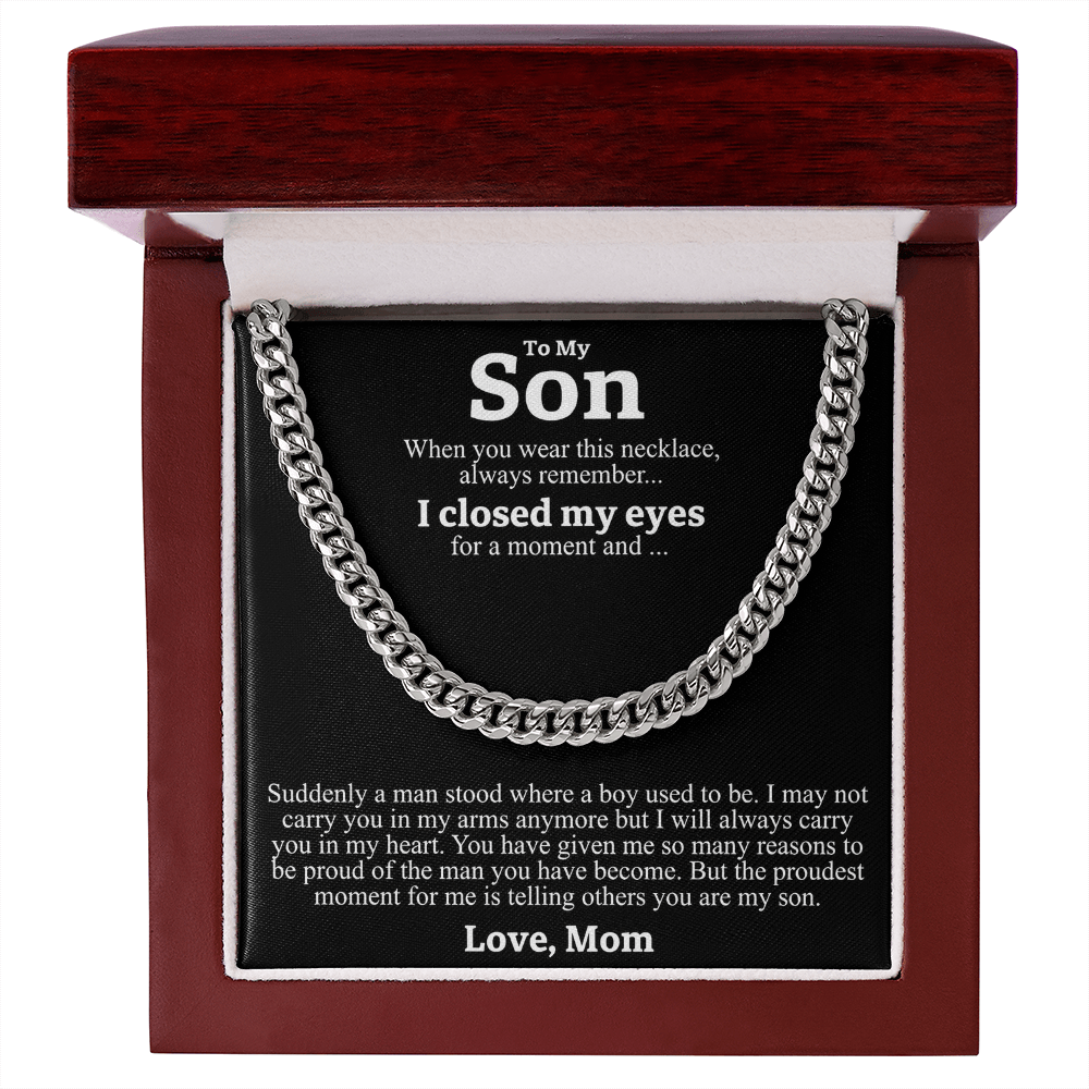 "To My Son" - Cuban Link Chain Necklace | My Proudest Moment
