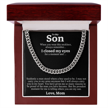"To My Son" - Cuban Link Chain Necklace | My Proudest Moment