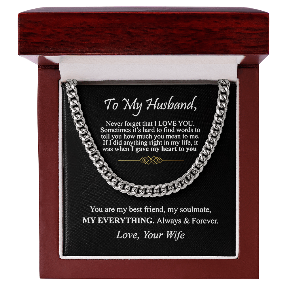 "To My Husband" - Cuban Link Chain Necklace | My Everything