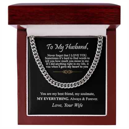 "To My Husband" - Cuban Link Chain Necklace | My Everything