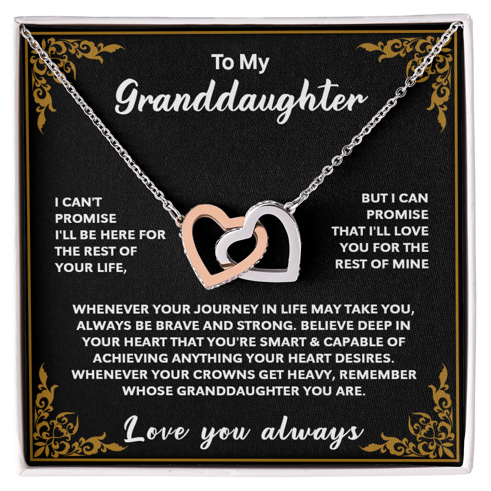 To My Granddaughter – Interlocking Hearts Necklace