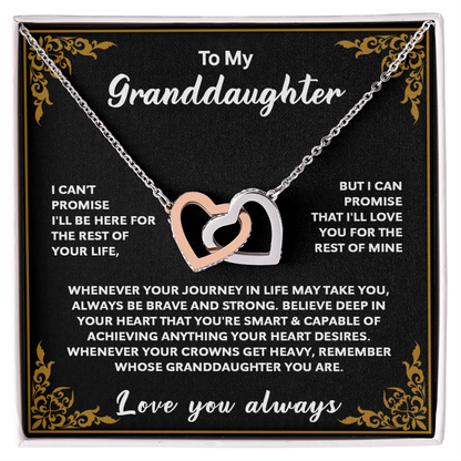 To My Granddaughter – Interlocking Hearts Necklace