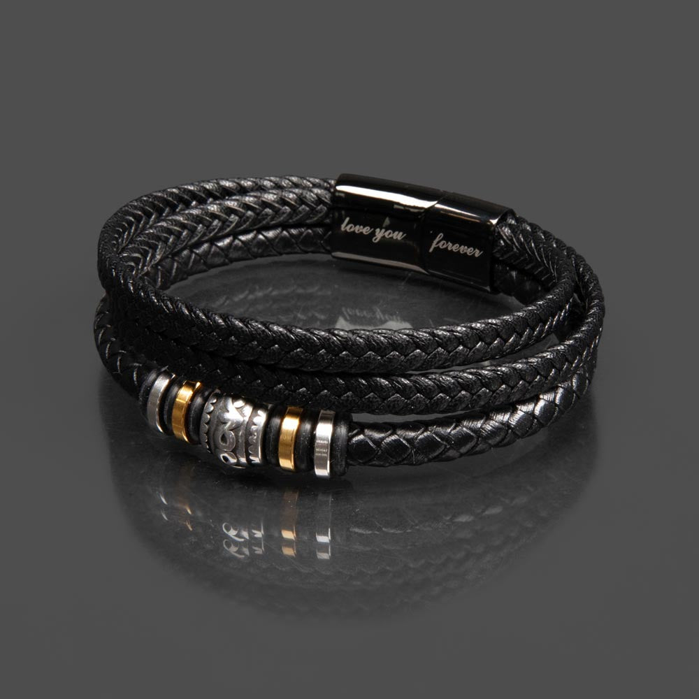 "To My Son" - Love You Forever Braided Vegan Leather Bracelet