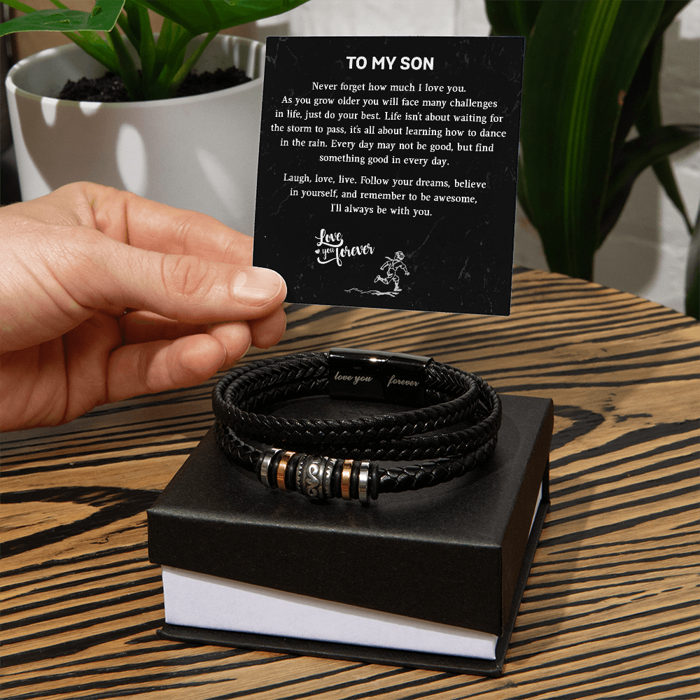 To My Son - The "Love You Forever" Men's Bracelet Gift Set