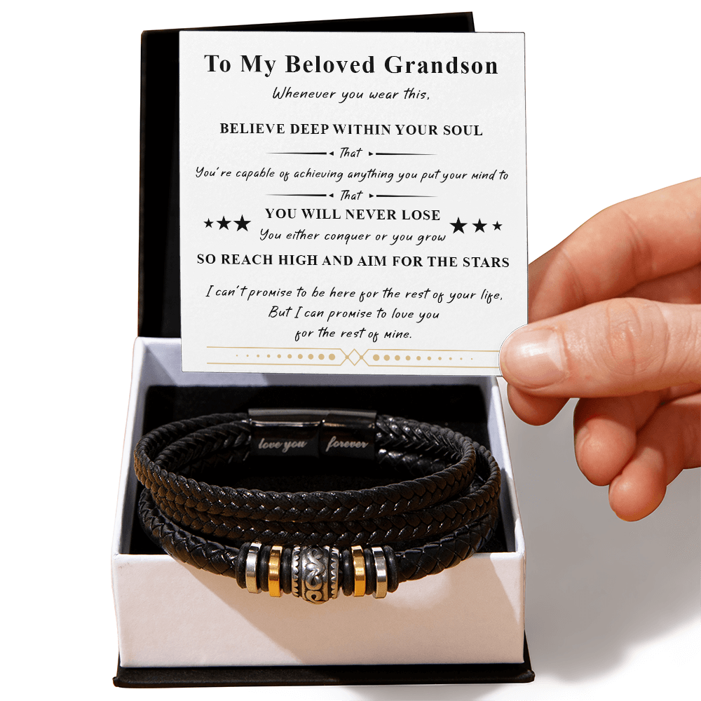 To My Grandson – "I Love You Forever" Bracelet Set