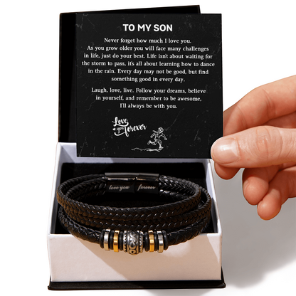 To My Son - The "Love You Forever" Men's Bracelet Gift Set