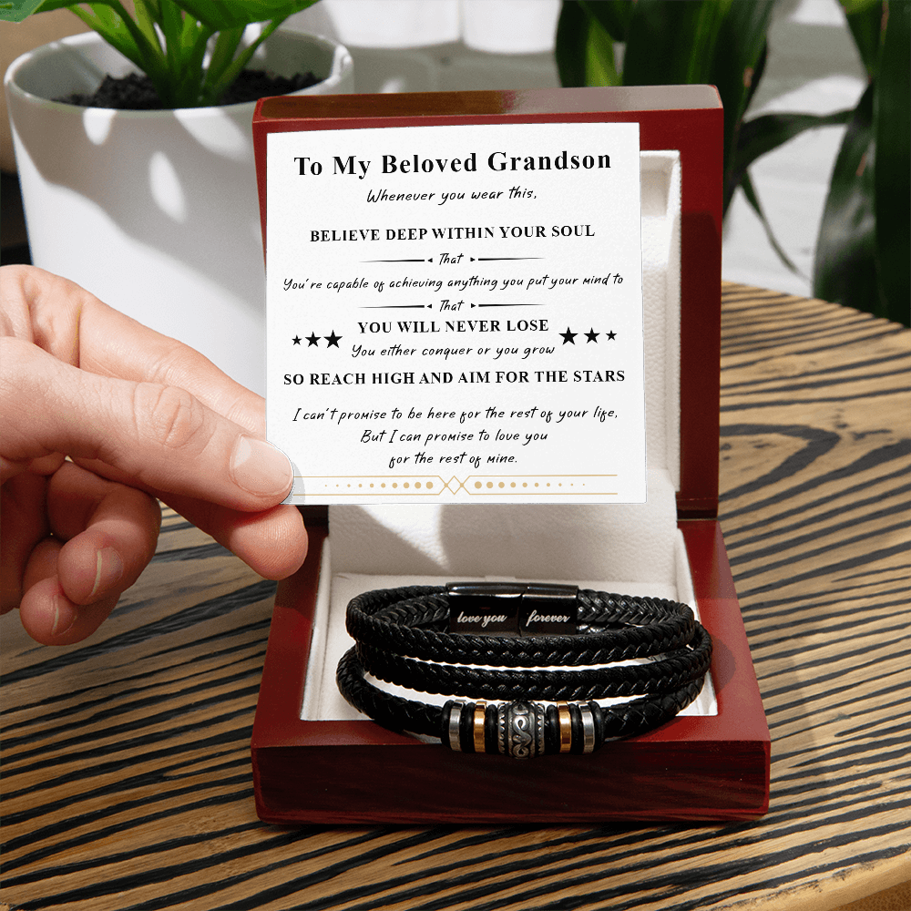 To My Grandson – "I Love You Forever" Bracelet Set