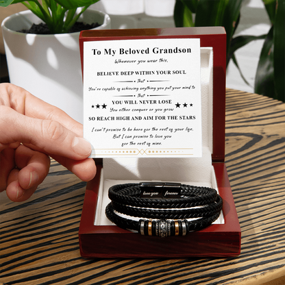 To My Grandson – "I Love You Forever" Bracelet Set