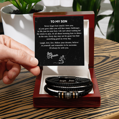 To My Son - The "Love You Forever" Men's Bracelet Gift Set