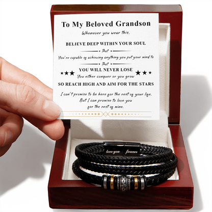 To My Grandson – "I Love You Forever" Bracelet Set