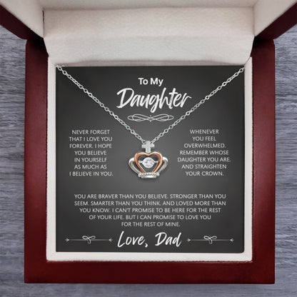 "To My Daughter" - Crown Pendant Necklace | Always Your Protector