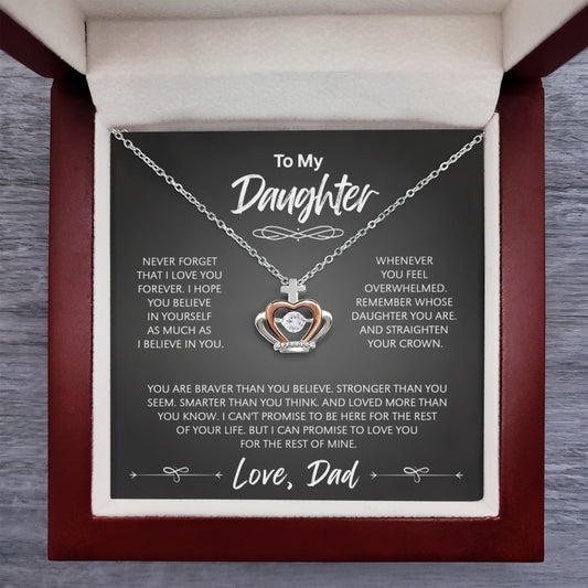 "To My Daughter" - Crown Pendant Necklace | Always Your Protector