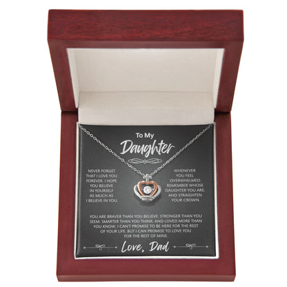 "To My Daughter" - Crown Pendant Necklace | Always Your Protector