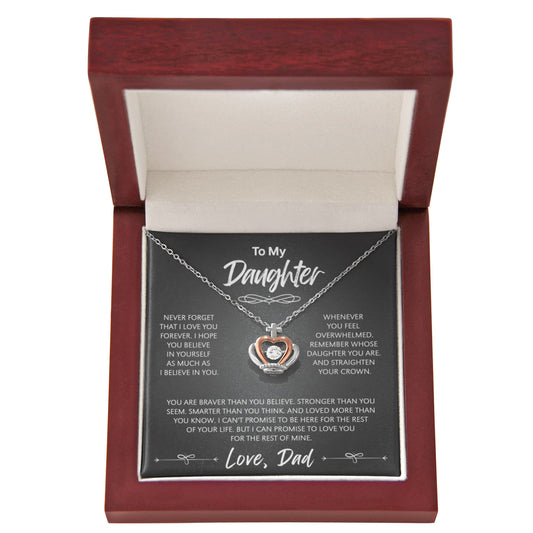 "To My Daughter" - Crown Pendant Necklace | Always Your Protector