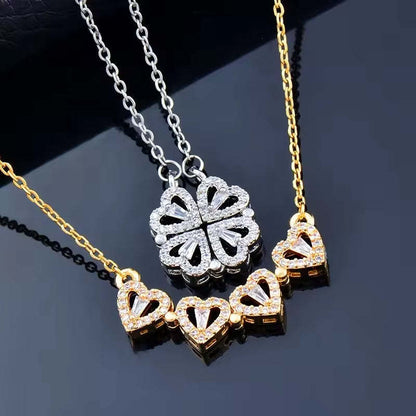 To My Daughter - "Lucky Charm" 4-Leaf Clover Necklace & Forever Rose Eternal Gift Set